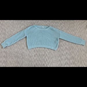 Blue knitted cropped sweater